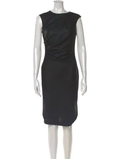 Pre-owned Alberto Makali Crew Neck Knee-length Dress In Green