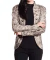 Alberto Makali Faux Suede Animal Print Jacket In Olive In Green
