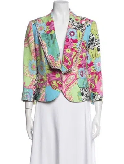 Pre-owned Alberto Makali Floral Print Jacket In Pink