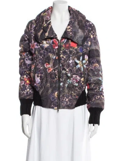 Pre-owned Alberto Makali Floral Print Jacket In Purple