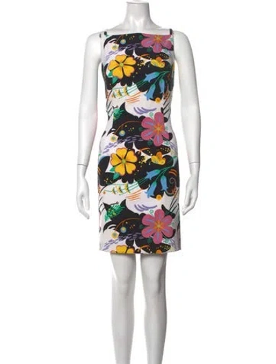 Pre-owned Alberto Makali Floral Print Mini Dress In Black