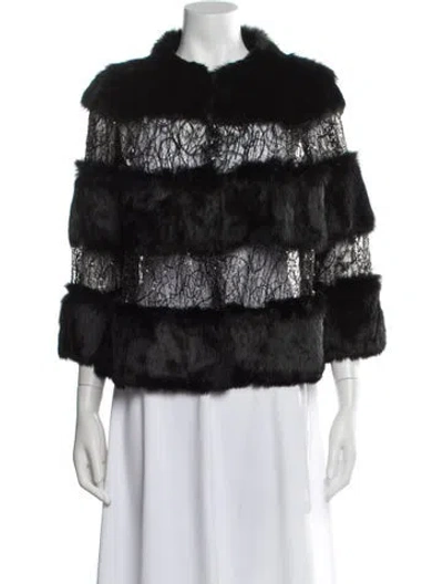 Pre-owned Alberto Makali Fox Lace Pattern Evening Jacket In Black