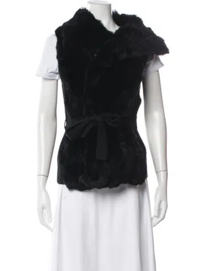 Pre-owned Alberto Makali Fur Vest In Black
