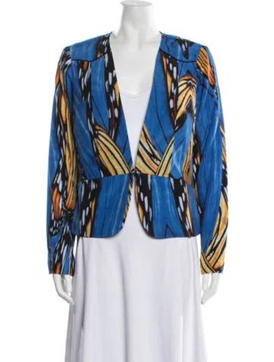 Pre-owned Alberto Makali Graphic Print Jacket In Blue