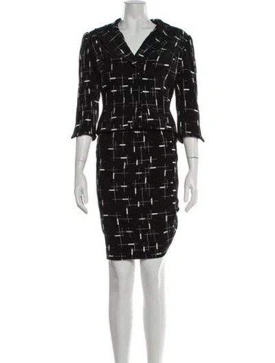 Pre-owned Alberto Makali Graphic Print Skirt Suit In Black