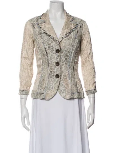 Pre-owned Alberto Makali Lace Pattern Blazer In Neutral