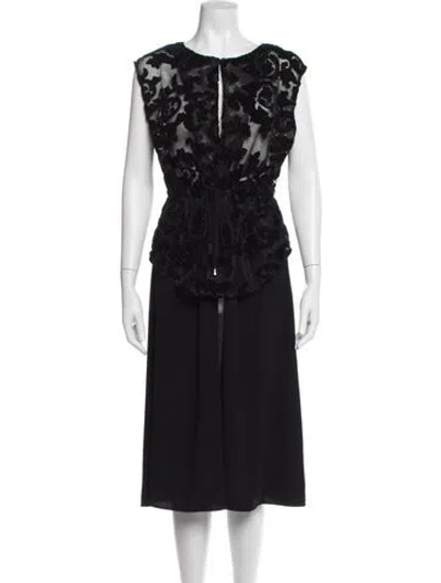 Pre-owned Alberto Makali Lace Pattern Coat In Black