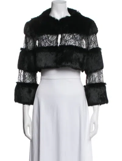 Pre-owned Alberto Makali Lace Pattern Evening Jacket In Black