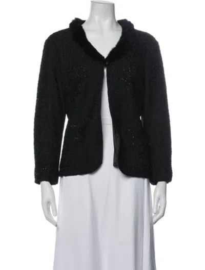 Pre-owned Alberto Makali Lace Pattern Jacket In Black