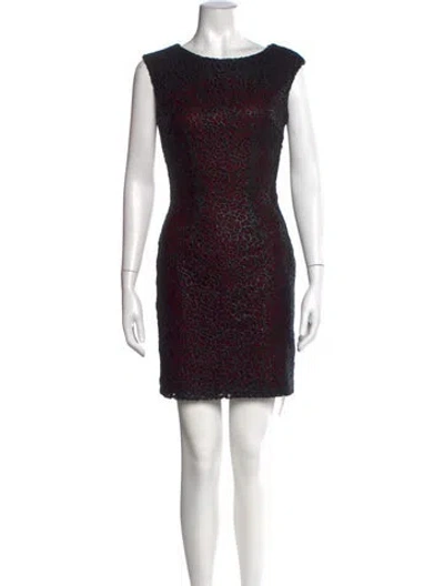 Pre-owned Alberto Makali Lace Pattern Mini Dress In Black