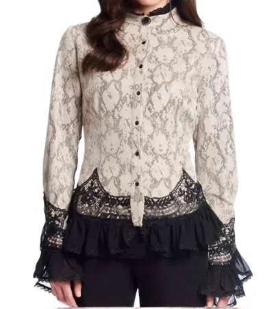 Alberto Makali Lace Trimmed Faux Suede Python Jacket In Neutral
