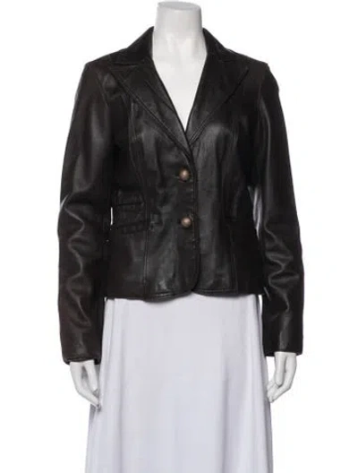 Pre-owned Alberto Makali Lamb Leather Blazer In Brown