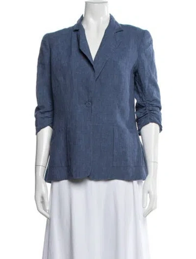 Pre-owned Alberto Makali Linen Blazer In Blue