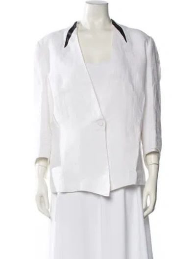 Pre-owned Alberto Makali Linen Jacket In White