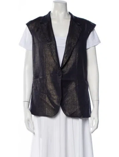 Pre-owned Alberto Makali Linen Vest In Blue