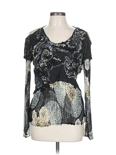Pre-owned Alberto Makali Long Sleeve Blouse In Black