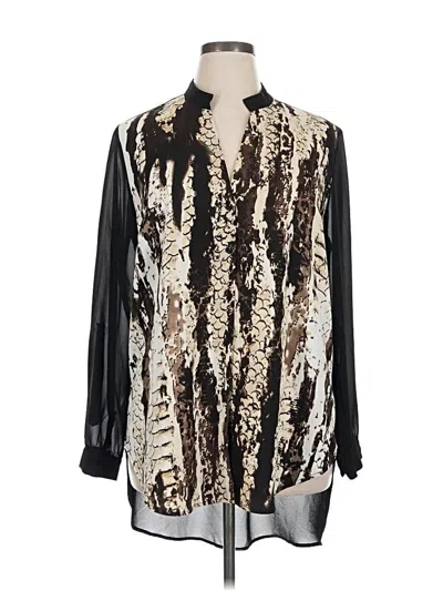 Pre-owned Alberto Makali Long Sleeve Blouse In Black