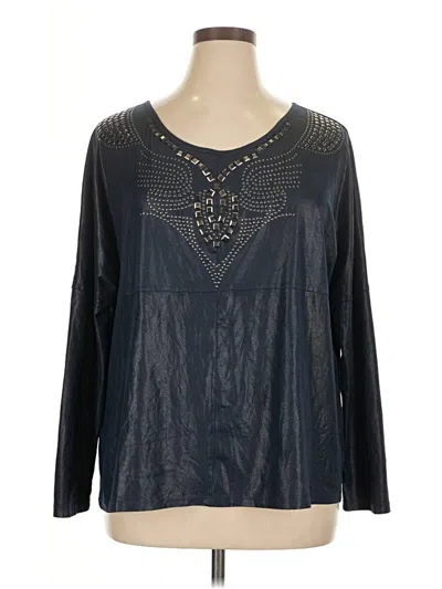 Pre-owned Alberto Makali Long Sleeve Blouse In Black