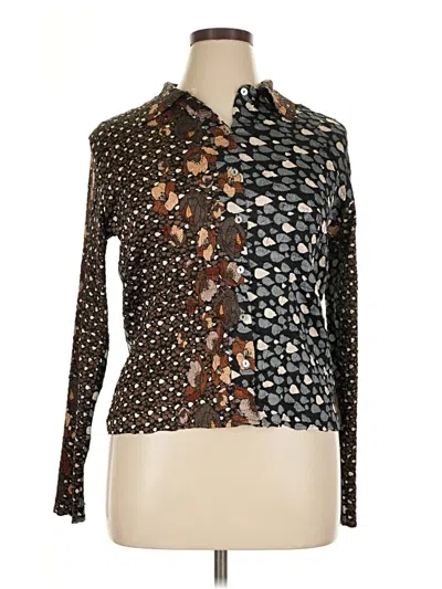 Pre-owned Alberto Makali Long Sleeve Blouse In Brown