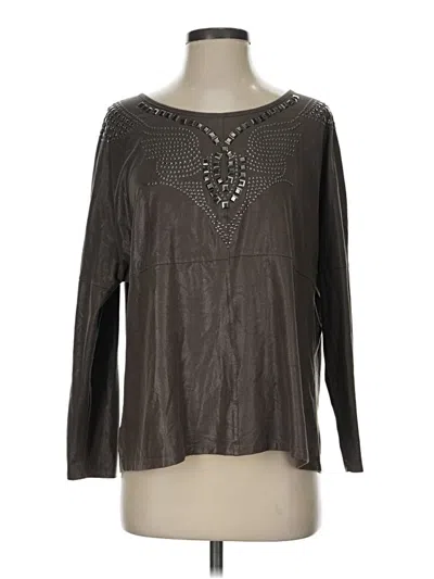 Pre-owned Alberto Makali Long Sleeve Blouse In Gray