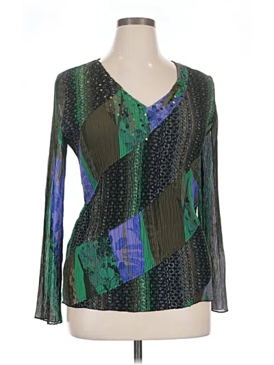 Pre-owned Alberto Makali Long Sleeve Blouse In Green