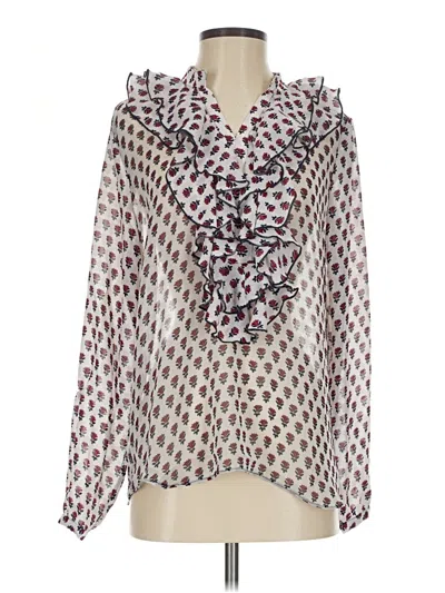 Pre-owned Alberto Makali Long Sleeve Blouse In Ivory