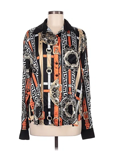 Pre-owned Alberto Makali Long Sleeve Blouse In Orange
