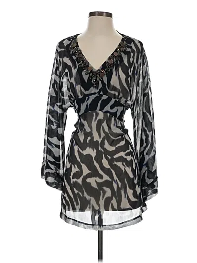 Pre-owned Alberto Makali Long Sleeve Blouse In Silver