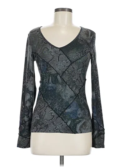 Pre-owned Alberto Makali Long Sleeve Top Gray V-neck Tops