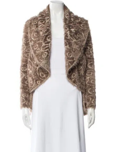 Pre-owned Alberto Makali Nylon Open Front Sweater In Brown