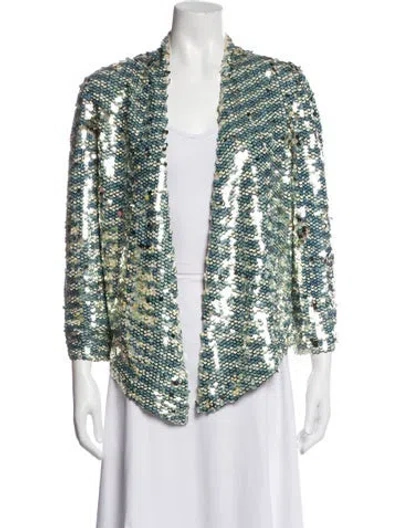 Pre-owned Alberto Makali Nylon Patterned Evening Jacket In Green