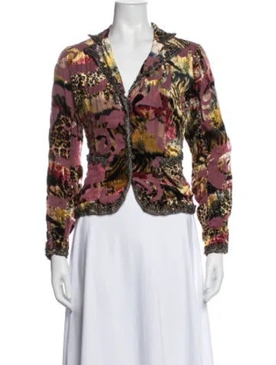Pre-owned Alberto Makali Nylon Printed Blazer In Multicolor