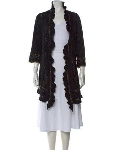 Pre-owned Alberto Makali Open Front Sweater In Black