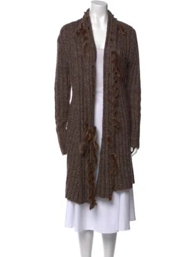 Pre-owned Alberto Makali Open Front Sweater In Brown