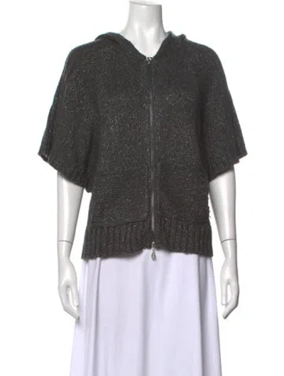 Pre-owned Alberto Makali Open Front Sweater In Grey