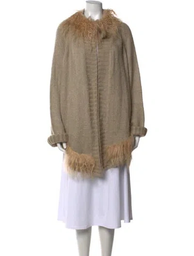 Pre-owned Alberto Makali Open Front Sweater In Neutrals