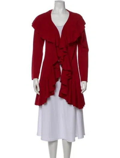 Pre-owned Alberto Makali Open Front Sweater In Red