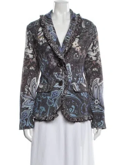 Pre-owned Alberto Makali Paisley Print Blazer In Blue