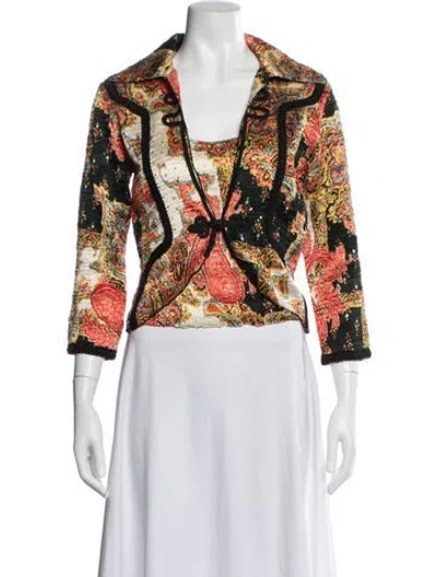 Pre-owned Alberto Makali Paisley Print Sequin Embellishments Set In Multi