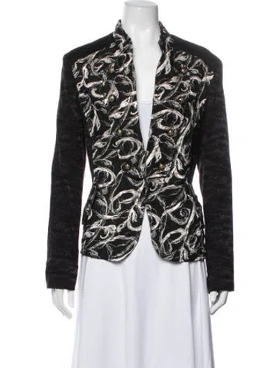 Pre-owned Alberto Makali Patterned Blazer In Black