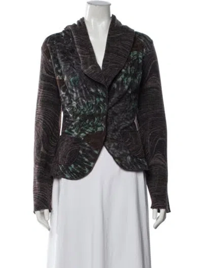 Pre-owned Alberto Makali Patterned Blazer In Black
