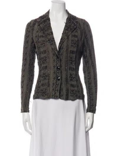 Pre-owned Alberto Makali Patterned Blazer In Green