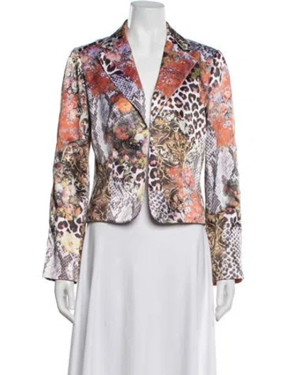Pre-owned Alberto Makali Patterned Blazer In Orange