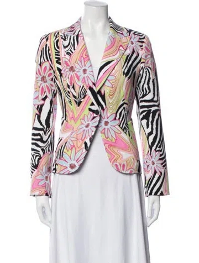 Pre-owned Alberto Makali Patterned Blazer In Pink