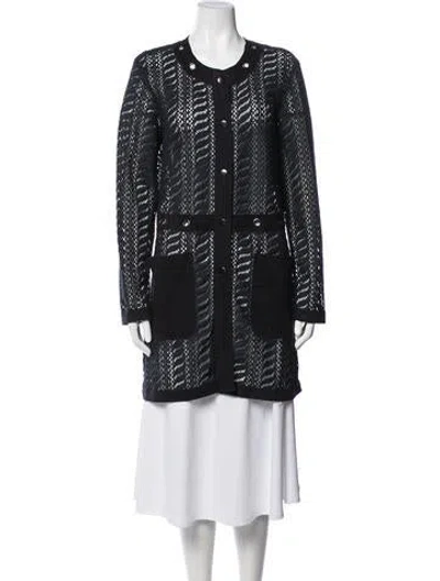 Pre-owned Alberto Makali Patterned Coat In Black