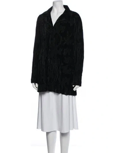 Pre-owned Alberto Makali Patterned Coat In Black