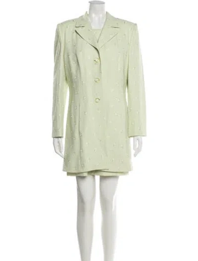 Pre-owned Alberto Makali Patterned Dress Set In Green