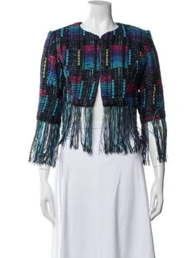 Pre-owned Alberto Makali Patterned Jacket In Blue
