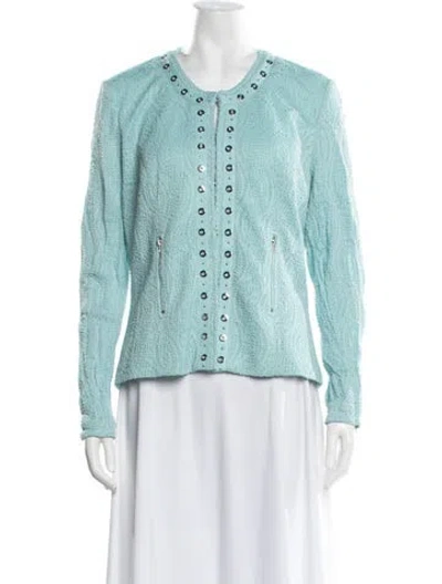 Pre-owned Alberto Makali Patterned Jacket In Blue