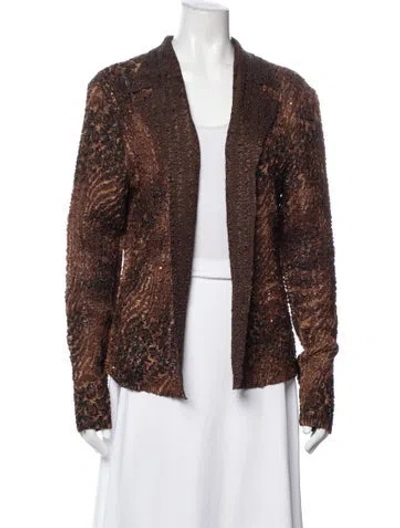 Pre-owned Alberto Makali Patterned Jacket In Brown